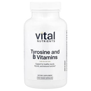 Vital Nutrients, Tirosina y vitaminas B`` 100 cápsulas veganas