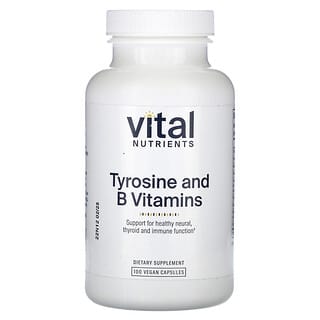 Vital Nutrients, Tyrosin und B-Vitamine, 100 vegane Kapseln