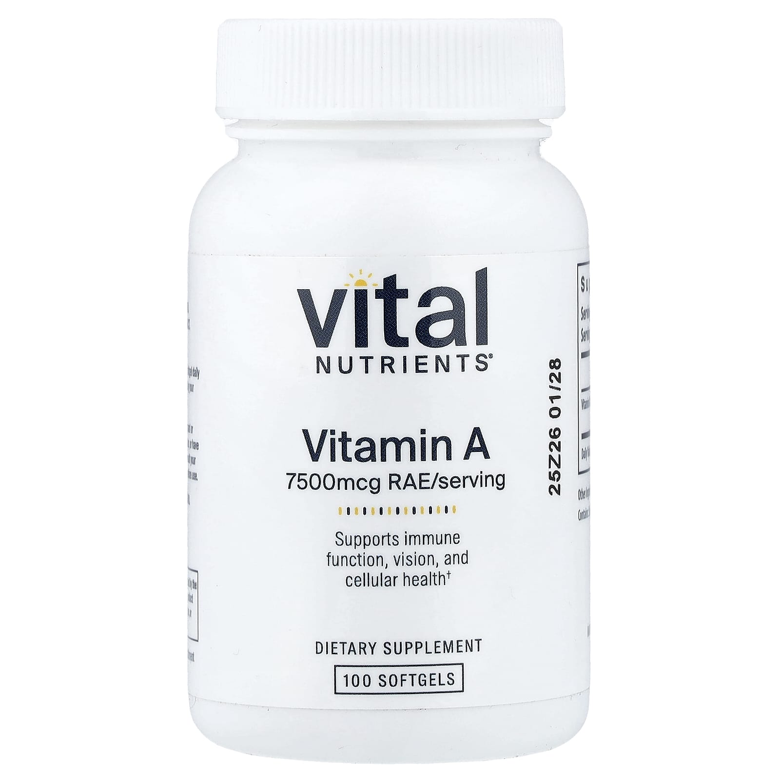 Vital Nutrients, витамин A, 7500 мкг, 100 капсул