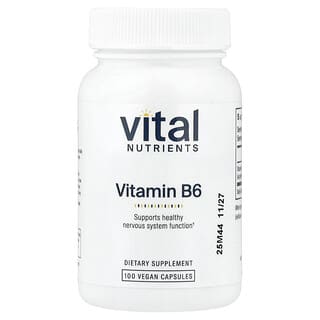 Vital Nutrients, 維生素 B6，100 毫克，100 粒全素膠囊