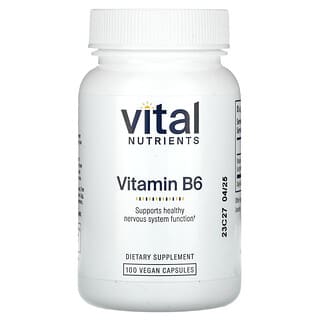 Vital Nutrients, Witamina B6, 100 kapsułek wegańskich
