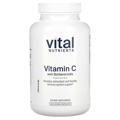 Vital Nutrients, Vitamin C with Bioflavonoids, 220 Vegan Capsules