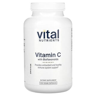 Vital Nutrients, Vitamina C com Bioflavonoides, 220 Cápsulas Veganas