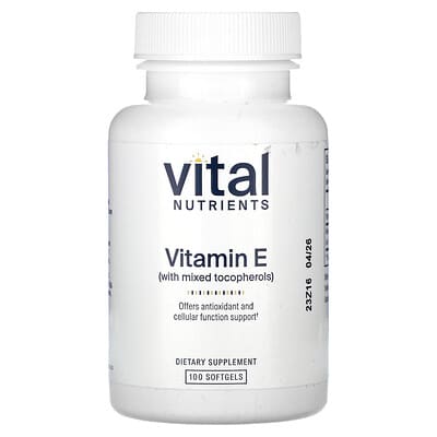 Vital Nutrients, Vitamin E with Mixed Tocopherols, 100 Softgels