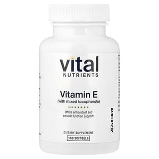Vital Nutrients, 维生素 E，含混合生育酚，100 粒软胶囊