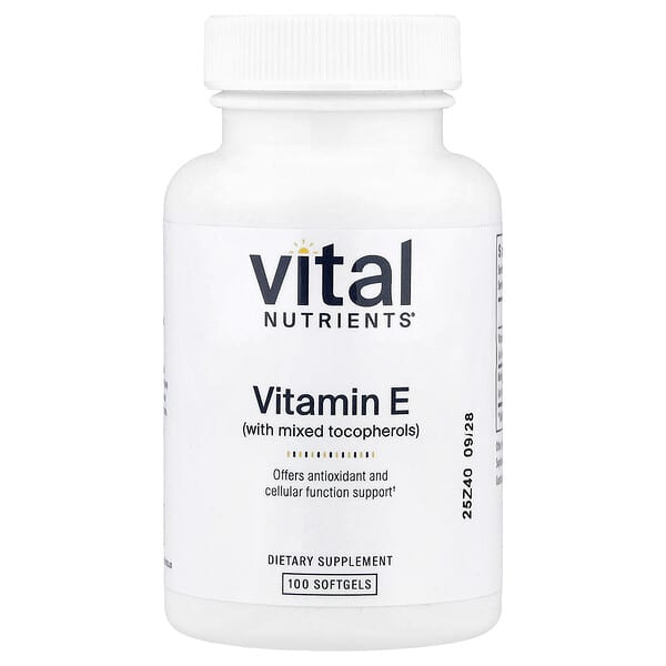 Vital Nutrients, Vitamin E With Mixed Tocopherols, 100 Softgels