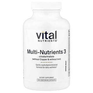 Vital Nutrients, Multi-Nutriëntencitraat/Malaat (zonder koper en zonder ijzer), 180 vegetarische capsules