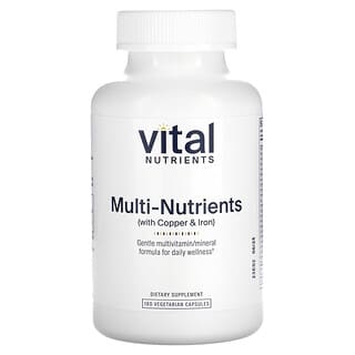 Vital Nutrients, Мультиэлементы (с медью и железом), 180 вегетарианских капсул