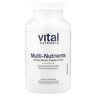 Vital Nutrients, Multinutrientes sin boro, cobre ni hierro, 120 cápsulas vegetales