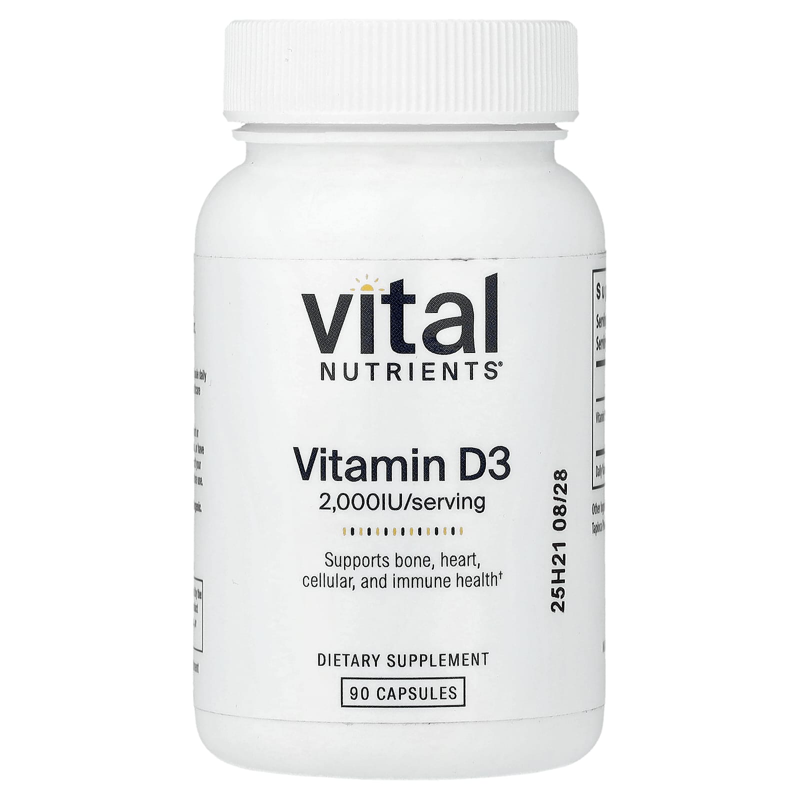 Vital Nutrients Vitamin D3 – 90 gélules de Vital Nutrients