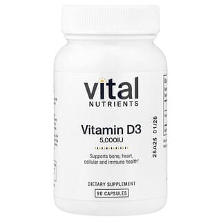 Vital Nutrients, Vitamin D3,  125 mcg (5,000 IU), 90 Capsules