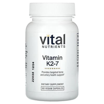 Vital Nutrients, Vitamin K2-7, 60 Vegan Capsules (180 mcg per Capsule)