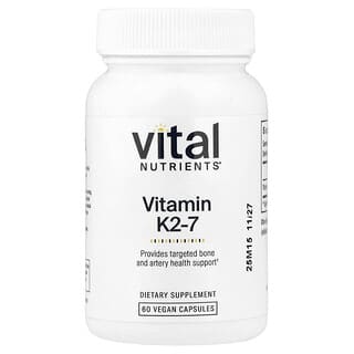 Vital Nutrients, Витамин K2-7, 60 веганских капсул (180 мкг в капсуле)