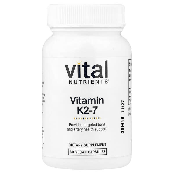 Vital Nutrients, 비타민K2-7, 베지 캡슐 60정(캡슐 1정당 180mcg)