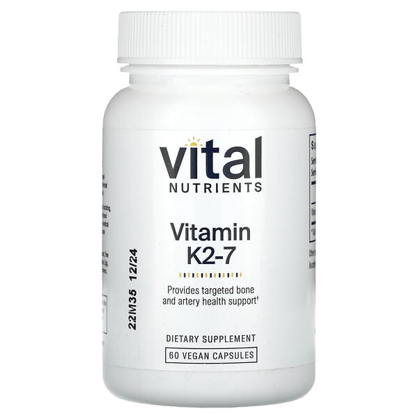 Vitamin K2-7, 60 Vegan Capsules (180 mcg per Capsule)