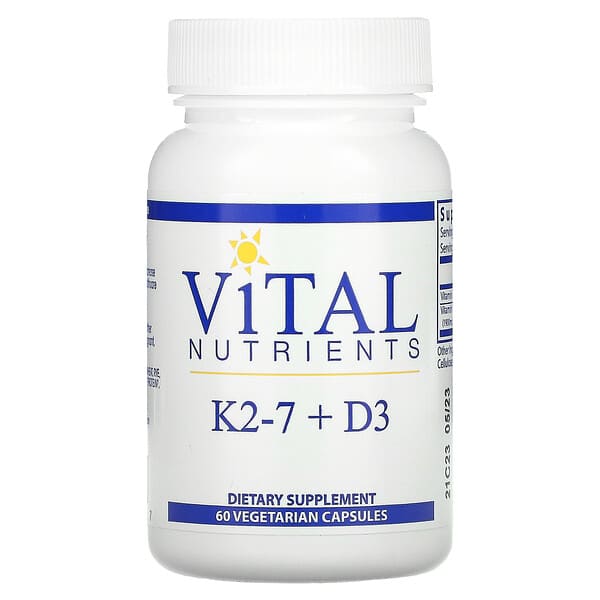 Vital Nutrients, K2-7 + D3, 60 Vegetarian Capsules