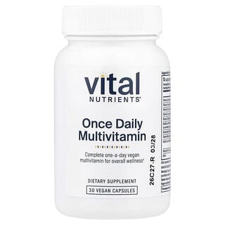 Vital Nutrients, Suplemento multivitamínico de una ingesta diaria, 30 cápsulas veganas