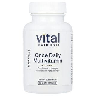 Vital Nutrients, Suplemento multivitamínico de una ingesta diaria, 60 cápsulas veganas