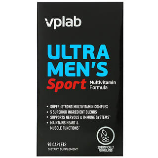 Vplab, Ultra Men’s, мультивитамины для мужчин для физической активности, 90 капсул