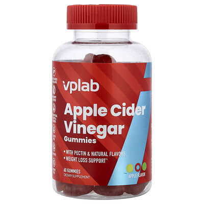 VPLab, Apple Cider Vinegar Gummies, Apple Flavor, 60 Gummies
