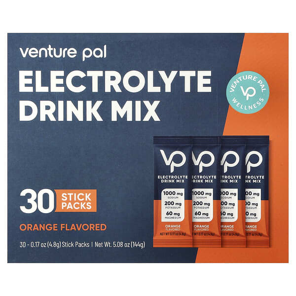 Venture Pal, Electrolyte Drink Mix, Orange, 30 Stick Packs, 0.17 oz (4.8 g) Each