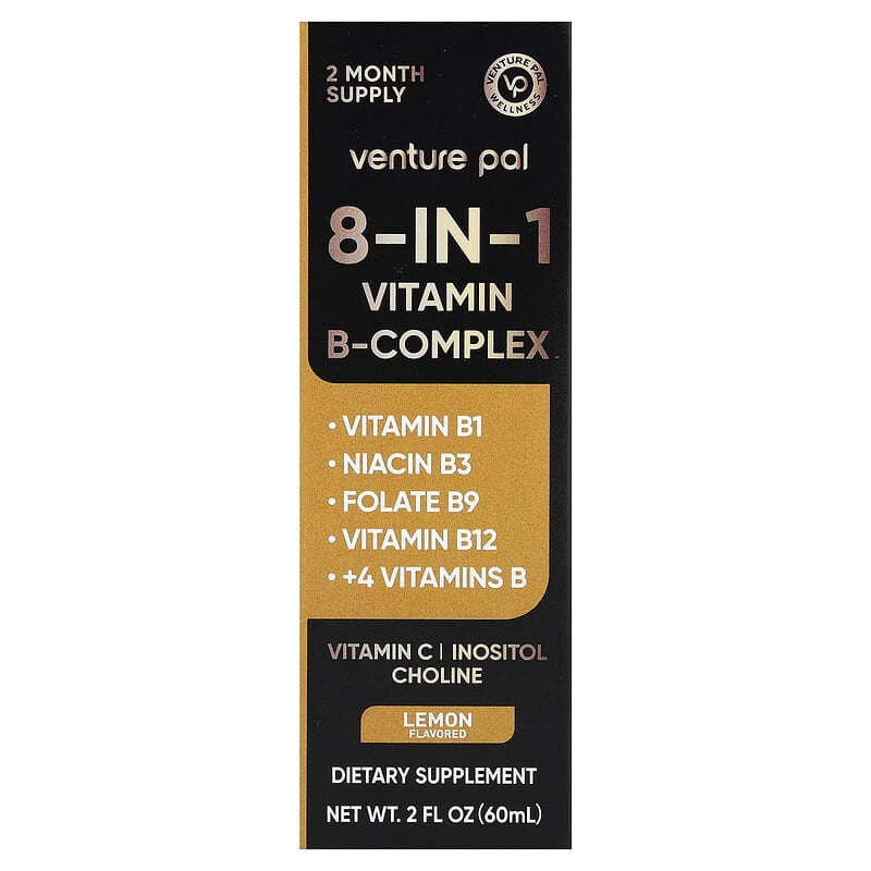 8-in-1 Vitamin B Complex, Lemon, 2 fl oz (60 ml)