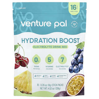 Venture Pal, Hydration Boost, смесь для приготовления электролитического напитка, ассорти вкусов, 16 пакетиков по 9 г (0,32 унции)