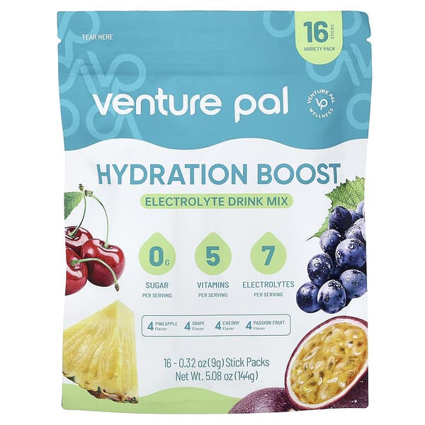 Hydration Boost, Electrolyte Drink Mix, Variety Pack, 16 Stick Packs, 0.32 oz (9 g) Each