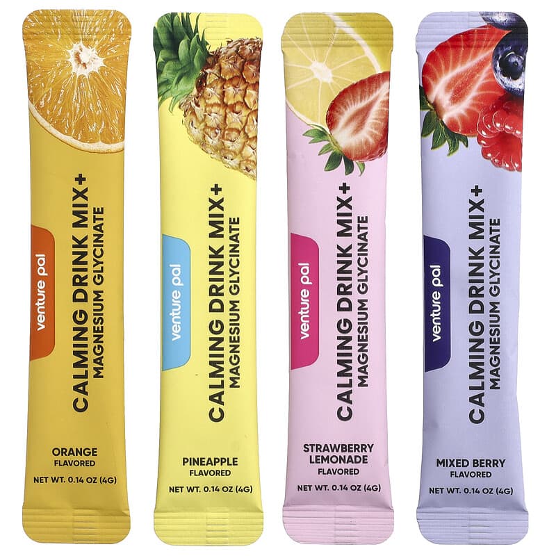Calming Drink Mix+, Magnesium Glycinate, Variety, 16 Stick Packs