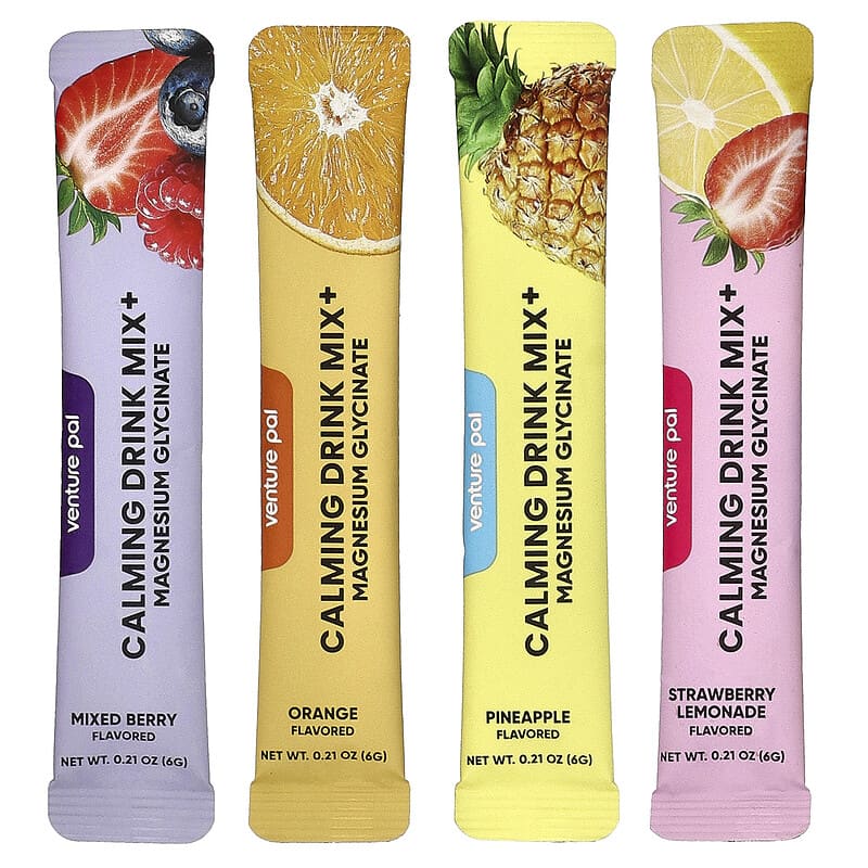 Calming Drink Mix+, Magnesium Glycinate, Variety, 16 Stick Packs