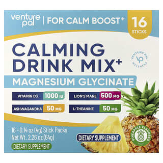 Venture Pal, Amestec calmant pentru băutură+, Ananas, 16 pliculețe, a câte 4 g fiecare