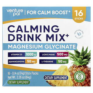 Venture Pal‏, مزيج شراب مهدئ ، بنكهة الأناناس ، 16 كيسًا ، 0.14 أونصة (4 جم) لكل كيس