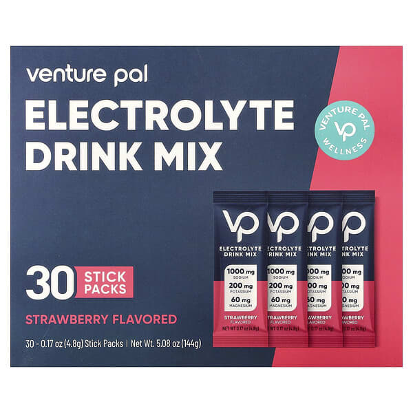 Venture Pal, Electrolyte Drink Mix, Strawberry, 30 Stick Packs, 0.17 oz (4.8 g) Each