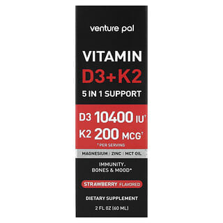 Venture Pal, Vitaminas D3 y K2, Fresa, 60 ml (2 oz. líq.)