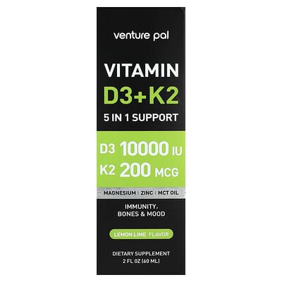 Venture Pal, Vitamin D3 + K2, Lemon-Lime, 2 fl oz (60 ml)