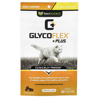 Vetriscience, GlycoFlex® Plus, для всех кошек, курица со сливками, 30 жевательных таблеток, 60 г (2,12 унции)