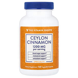 The Vitamin Shoppe, Цейлонская корица, 120 растительных капсул (600 мг на капсулу)