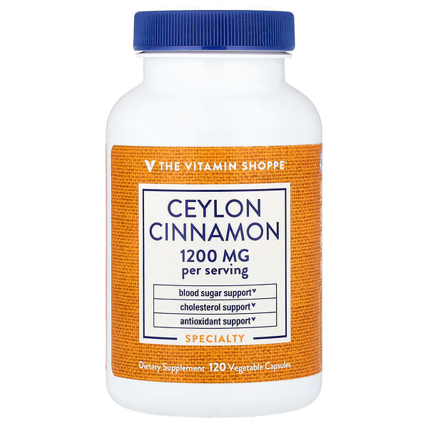 The Vitamin Shoppe, Ceylon Cinnamon, 120 Vegetable Capsules (600 mg per Capsule) — product photo 1