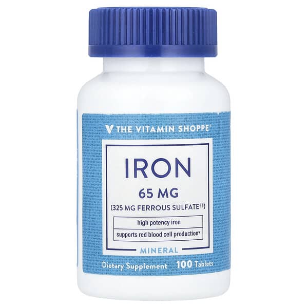 Iron, 65 mg, 100 Tablets