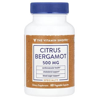 The Vitamin Shoppe, Bergamota Cítrica, 500 mg, 60 Cápsulas Vegetais