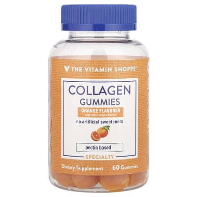 The Vitamin Shoppe, Collagen Gummies, Orange, 250 mg, 60 Gummies