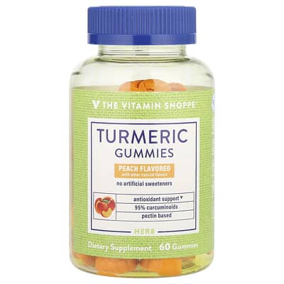 The Vitamin Shoppe, Turmeric Gummies, Peach Flavor, 60 Gummies