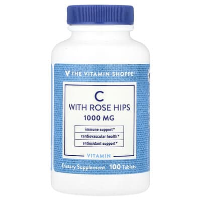 The Vitamin Shoppe, Vitamin C With Rose Hips, 100 Tablets