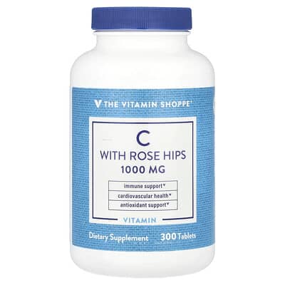 The Vitamin Shoppe, Vitamin C With Rose Hips, 300 Tablets