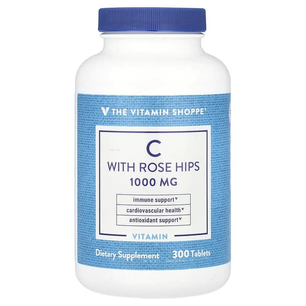 The Vitamin Shoppe, 含玫瑰果的維生素 C，300 片
