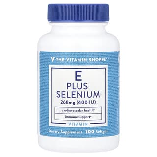 The Vitamin Shoppe, Vitamine E et sélénium, 268 mg (400 UI), 100 capsules à enveloppe molle