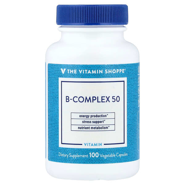 The Vitamin Shoppe, B-komplex 50, 100 vegetabiliska kapslar