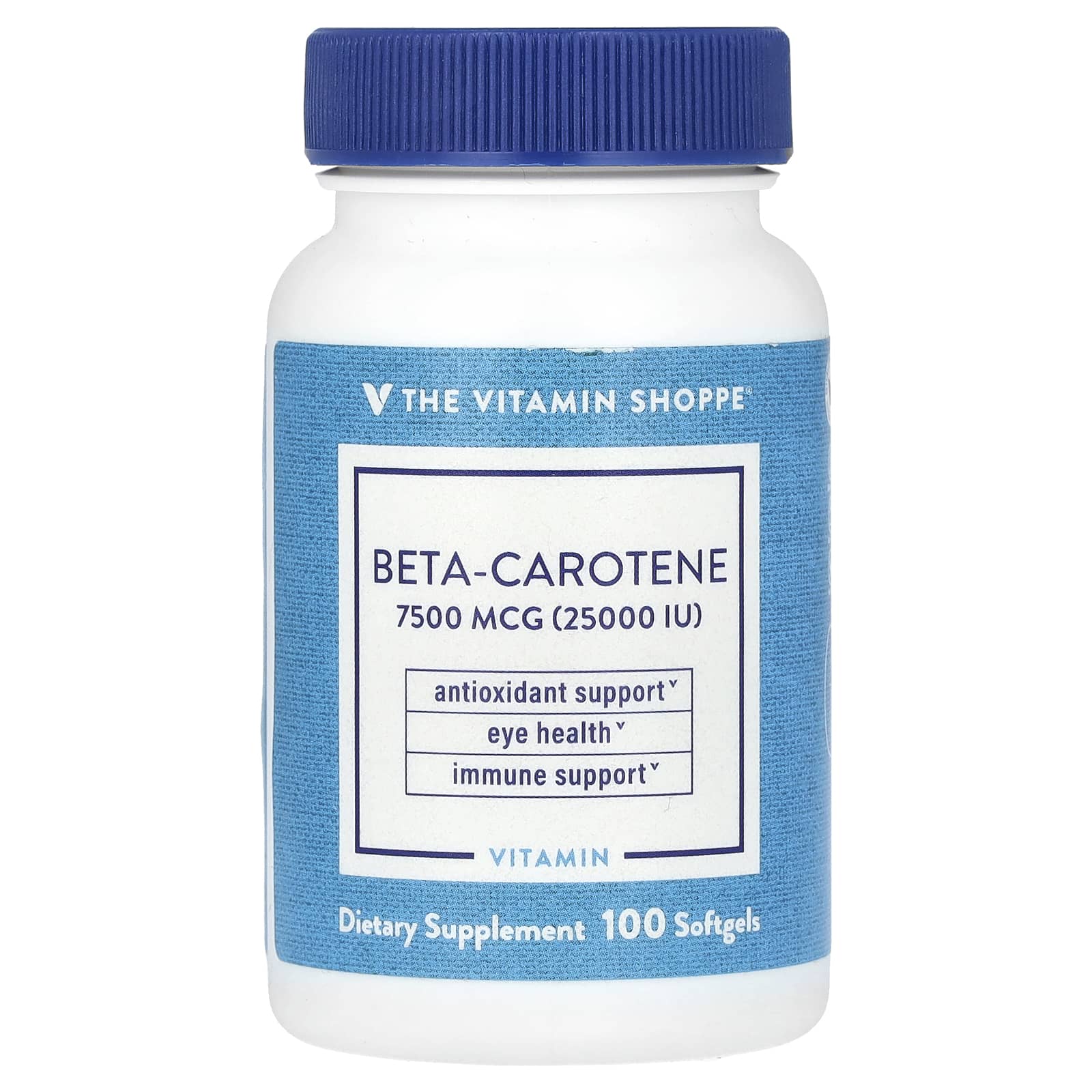 Beta-Carotene , 7,500 mcg (25,000 IU), 100 Softgels