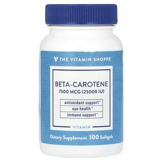 The Vitamin Shoppe, Beta-Carotene , 7,500 mcg (25,000 IU), 100 Softgels