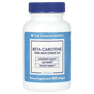 The Vitamin Shoppe, Beta-Carotene, 7,500 mcg (25,000 IU), 300 Softgels